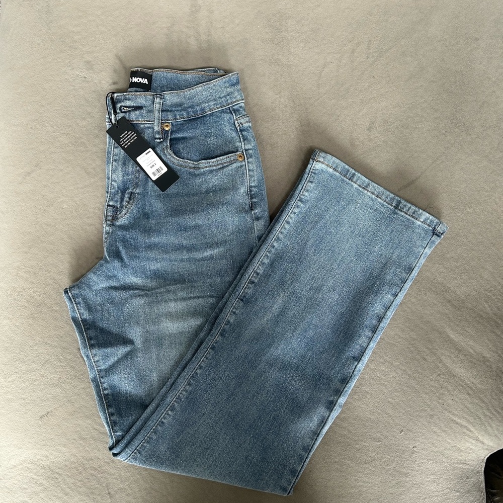 Fashion Nova Blue Straight Leg Jeans Versatile Everyday Wear